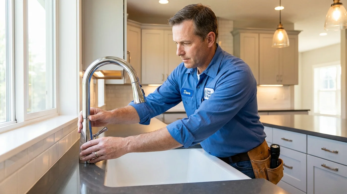 Kitchen faucet installation by Johns Plumbing LLC in Potomac