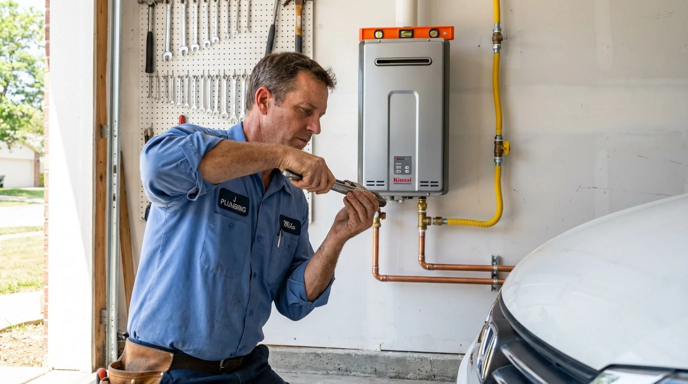Tankless water heater installation by a Johns Plumbing LLC plumber in Potomac